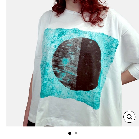 Ozai N Ku Oversized Sunset Tee in Auquatic Size M - Picture 2 of 3